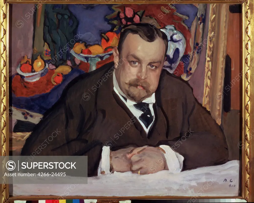 Portrait of the collector Ivan Morosov (1871-1921) by Serov, Valentin Alexandrovich (1865-1911) State Tretyakov Gallery, Moscow 1910 Tempera on cardboard 63,5x77 Russia Art Nouveau Portrait Painting