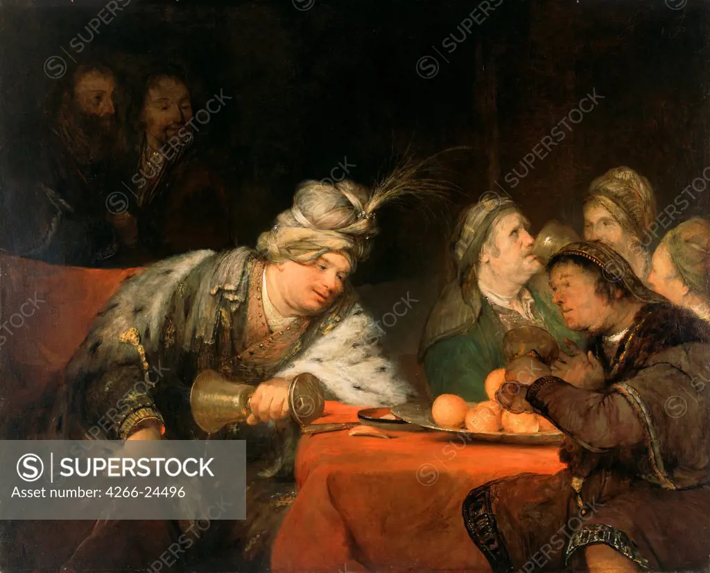 The Banquet of Ahasuerus by Gelder, Aert de (1645-1727) J. Paul Getty Museum, Los Angeles 1680s Oil on canvas 112x139,7 Holland Baroque Bible Painting