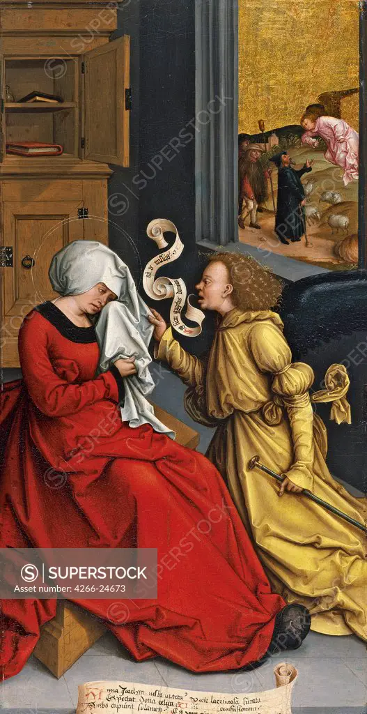 The Annunciation to Saint Anne by Strigel, Bernhard (ca 1460-1528) Thyssen-Bornemisza Collections ca. 1505-1510 Oil on wood 58x30 Germany Renaissance Bible Painting