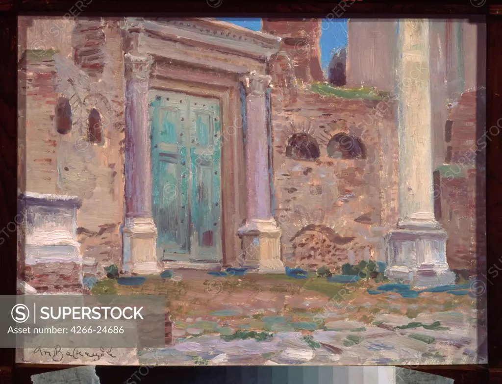 The Temple of Janus in Rome by Vasnetsov, Appolinari Mikhaylovich (1856-1933) N. Yaroshenko Art Museum, Kislovodsk Oil on cardboard 24x33 Russia Russian Painting of 19th cen. Architecture, Interior Painting