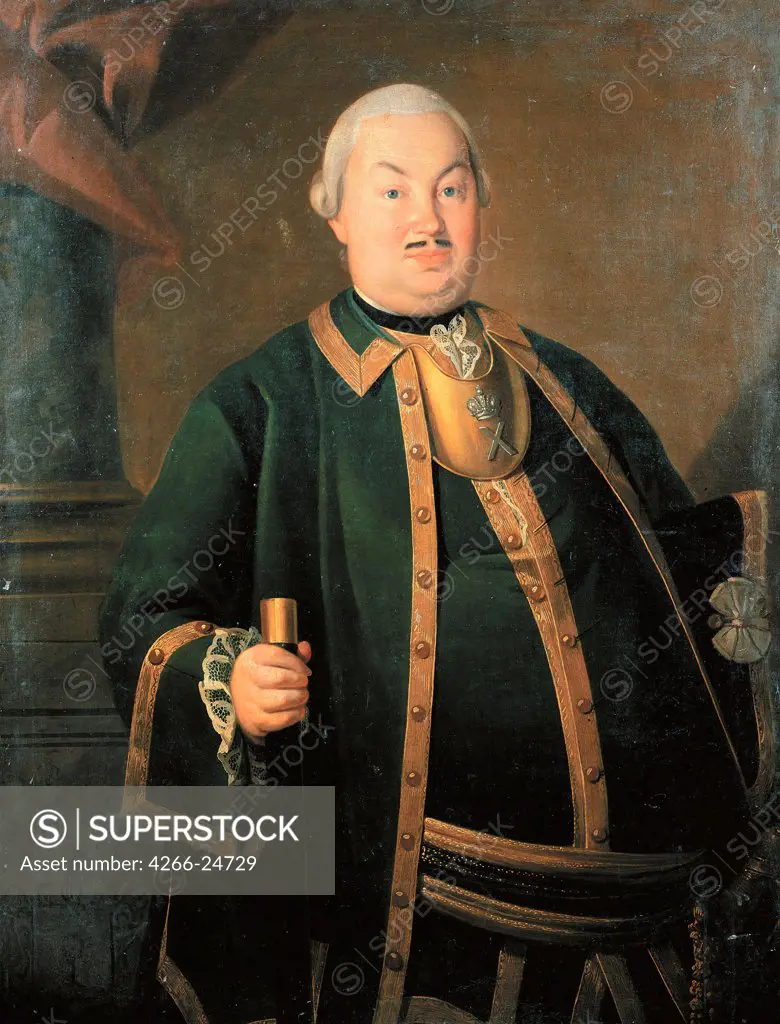 Portrait of the General Fyodor Berchman by Christineck, Carl Ludwig Johann (1732/3-1792/4) State History Museum, Moscow 1762 Oil on canvas Germany Rococo Portrait Painting