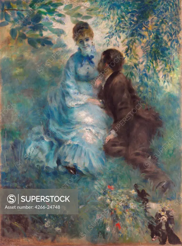 Lovers (Idyll) by Renoir, Pierre Auguste (1841-1919) National Gallery, Prague 1875 Oil on canvas 175x130 France Impressionism Genre Painting