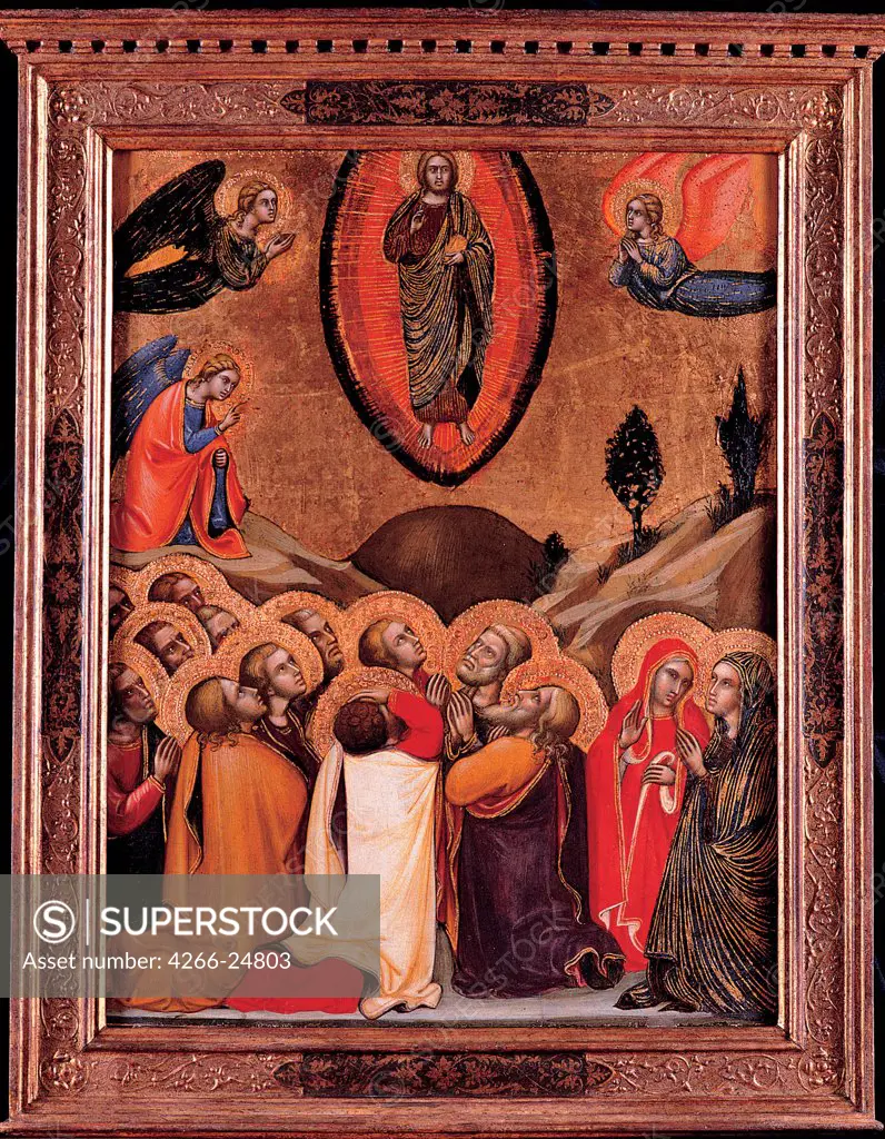 The Ascension by Barnaba da Modena (c. 1328 Ð c. 1386) Musei Capitolini, Rome 1374 Tempera on panel 59x46 Italy, School of Lombardy Gothic Bible Painting