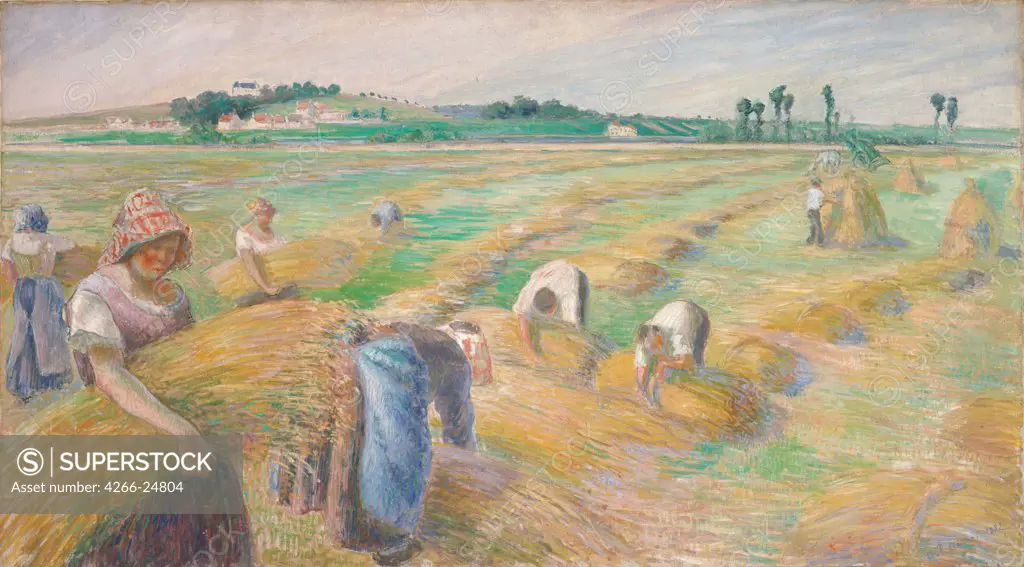 The Harvest by Pissarro, Camille (1830-1903) National Museum of Western Art, Tokyo 1882 Oil on canvas 70,3x126 France Impressionism Landscape,Genre Painting