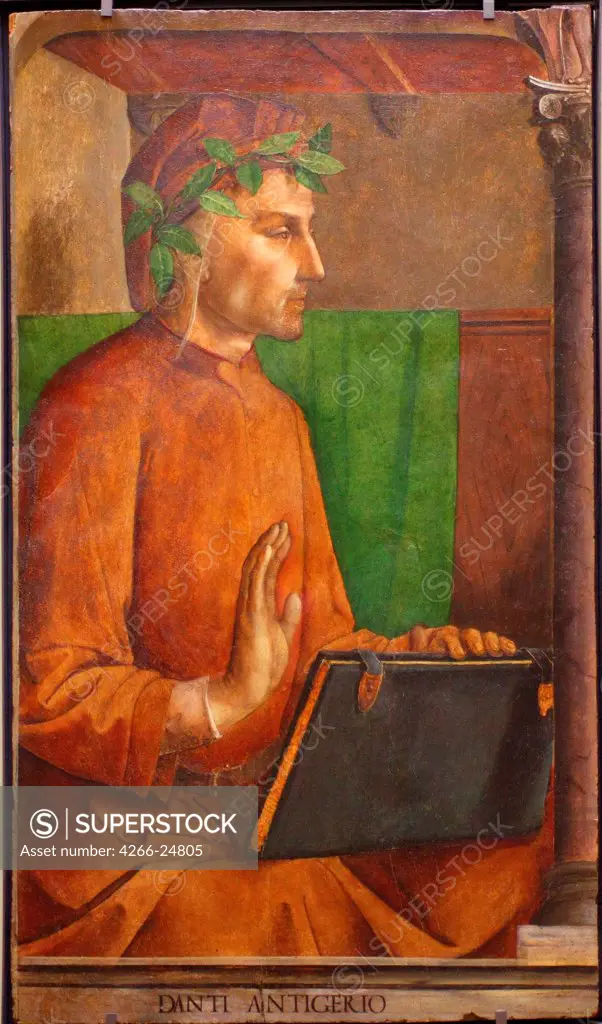 Portrait of Dante Alighieri (1265-1321) by Justus van Gent (Joos van Wassenhove) (ca 1410-ca 1480) Louvre, Paris 1476 Oil on wood 111,5x64,5 The Netherlands Realism Portrait Painting