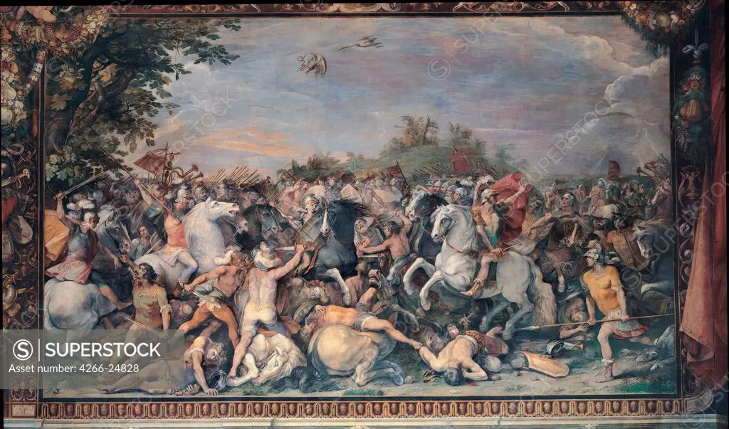 Battle against the inhabitants of Veii and Fidenae by Cesari, Giuseppe (1568-1640) Musei Capitolini, Rome 1598-1599 Oil on canvas Italy, Roman School Mannerism History Painting