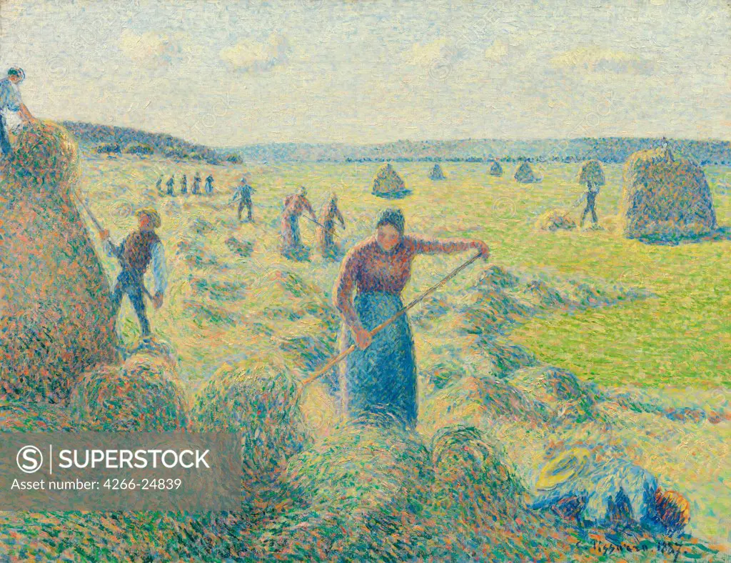 The haymaking, Eragny by Pissarro, Camille (1830-1903) Van Gogh Museum, Amsterdam 1887 Oil on canvas France Impressionism Genre Painting
