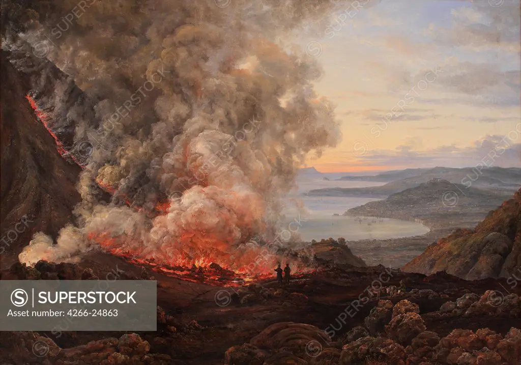 Eruption of the Volcano Vesuvius by Dahl, Johan Christian Clausen (1788-1857) Statens Museum for Kunst, Copenhagen 1821 Oil on canvas 98,3x137,5 Norway Romanticism Landscape Painting