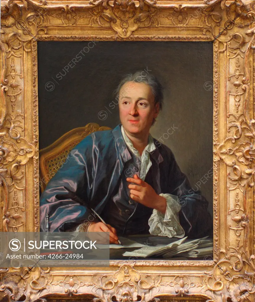 Portrait of Denis Diderot (1713Ð1784) by Van Loo, Louis Michel (1707-1771) Louvre, Paris 1767 Oil on canvas 81x65 France Rococo Portrait Painting