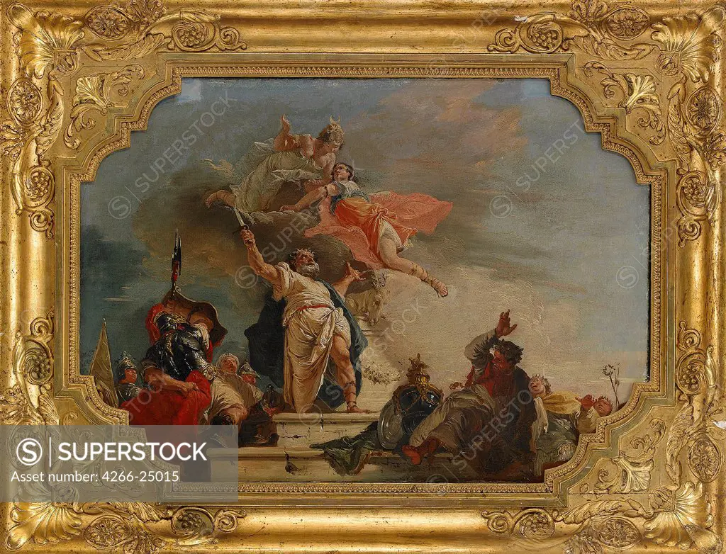 The Sacrifice of Iphigenia by Fontebasso, Francesco (1709-1769) Private Collection 18th century Oil on canvas 47x65 Italy, Venetian School Baroque Mythology, Allegory and Literature Painting