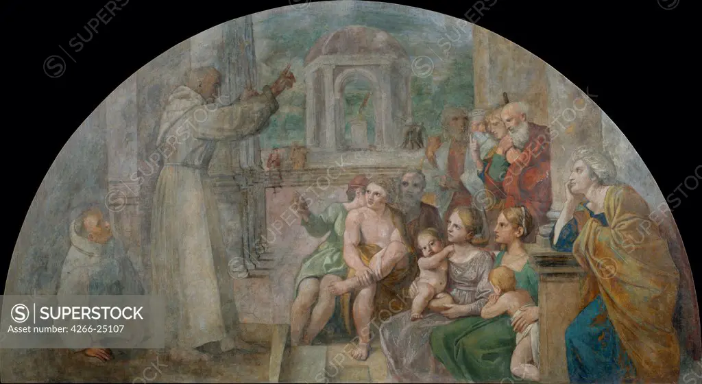 Saint Didacus Preaching by Carracci, Annibale (1560-1609) Museu Nacional d'Art de Catalunya, Barcelona 1604-1607 Fresco 204x375,5 Italy, Bolognese School Baroque Bible Painting
