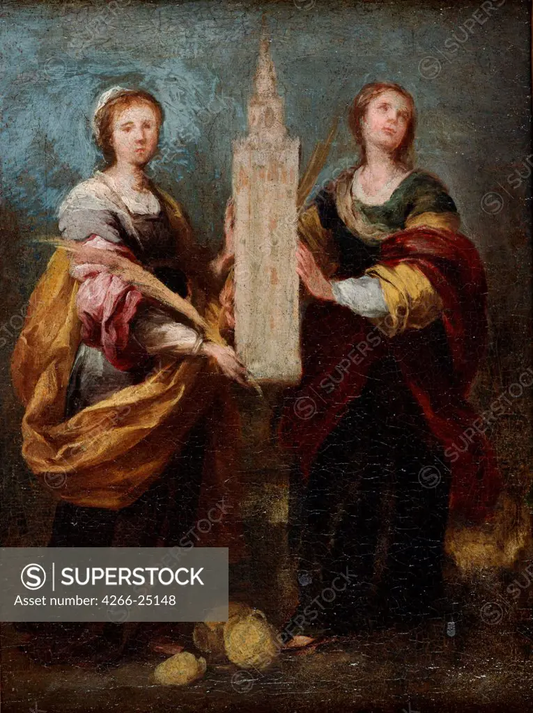 Saints Justa and Rufina by Murillo, Bartolome Esteban (1617-1682) National Museum of Western Art, Tokyo ca 1665 Oil on canvas 32x24 Spain Baroque Bible Painting