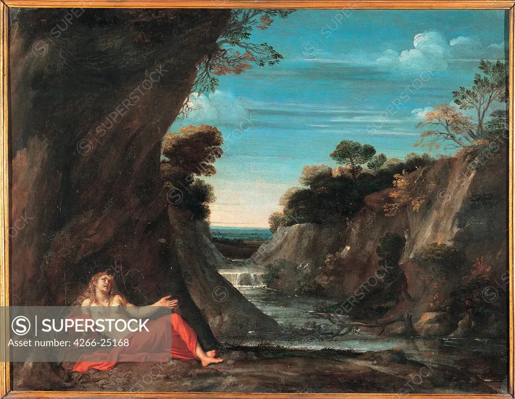 Landscape with the penitent Magdalene by Carracci, Annibale (1560-1609) Musei Capitolini, Rome Between 1601 and 1641 Oil on canvas 48x63 Italy, Bolognese School Baroque Landscape,Bible Painting