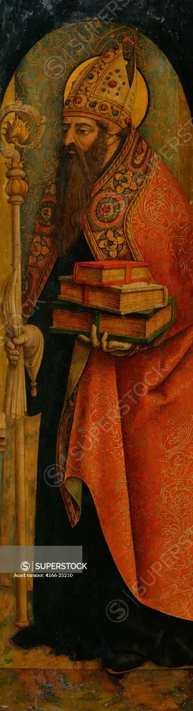 Saint Augustine by Crivelli, Carlo (c. 1435-c. 1495) National Museum of Western Art, Tokyo 1480s Tempera on panel 140,7x39,5 Italy, Venetian School Renaissance Bible Painting