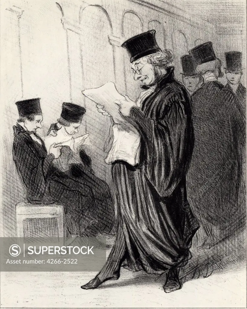 Lawyers by Honore Daumier, lithograph, 1846, 1808-1879, Private Collection