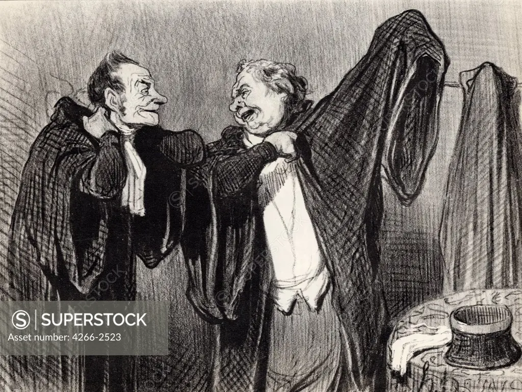 Lawyers by Honore Daumier, lithograph, 1845-1848, 1808-1879, Private Collection