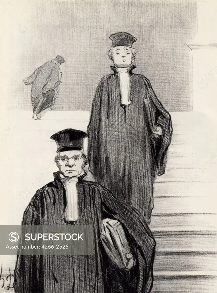 Lawyers by Honore Daumier, lithograph, 1848, 1808-1879, Private Collection