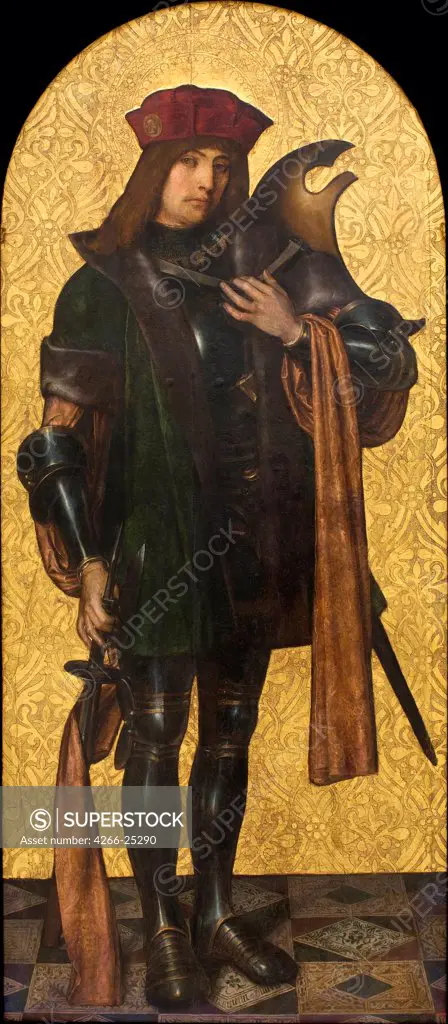 Saint Candidus by Bru, Aine (active 16th century) Museu Nacional d'Art de Catalunya, Barcelona 1502-1507 Oil on wood 182x88 The Netherlands Early Netherlandish Art Bible Painting