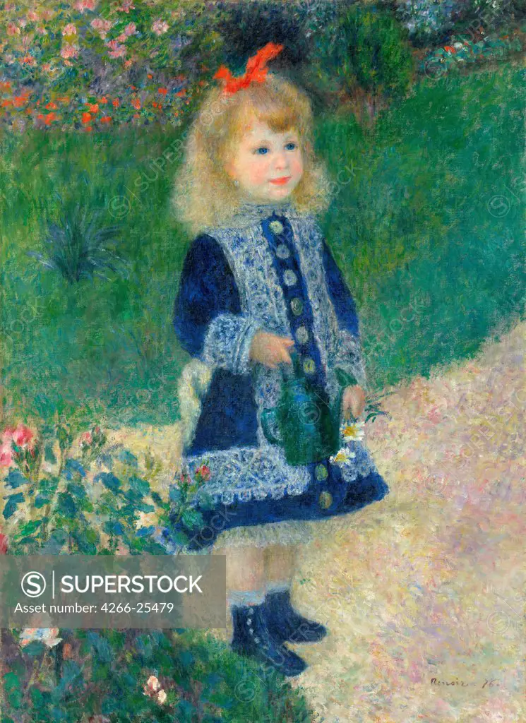 A Girl with a Watering Can by Renoir, Pierre Auguste (1841-1919) National Gallery of Art, Washington 1876 Oil on canvas 100,3x73,2 France Impressionism Portrait,Genre Painting