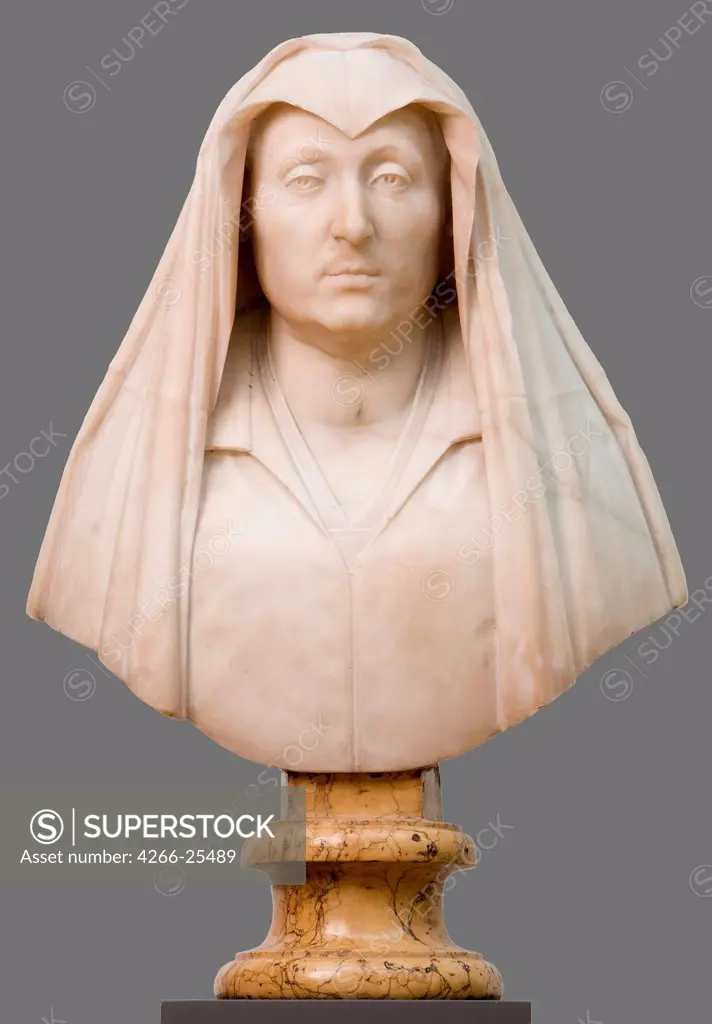 Bust of Camilla Barbadori, Mother of Pope Urban VIII Barberini by Bernini, Gianlorenzo (1598-1680) Statens Museum for Kunst, Copenhagen 1619 Marble 77x54,5 Italy Baroque Portrait,Objects Sculpture