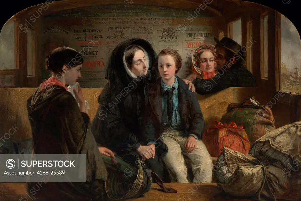 Second Class. The parting by Solomon, Abraham (1824-1862) National Gallery of Australia, Canberra 1854 Oil on canvas 69,4x96,6 Great Britain Romanticism Genre Painting