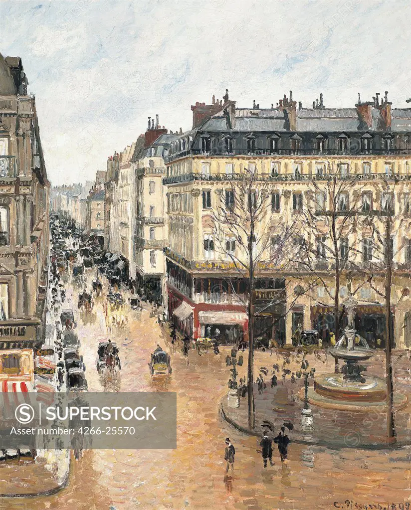 Rue Saint-Honore in the Afternoon. Effect of Rain by Pissarro, Camille (1830-1903) Thyssen-Bornemisza Collections 1897 Oil on canvas 81x65 France Impressionism Landscape Painting