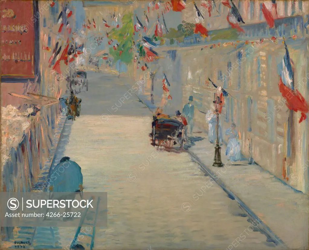 The Rue Mosnier with Flags by Manet, Edouard (1832-1883) J. Paul Getty Museum, Los Angeles 1878 Oil on canvas 65,4x80 France Impressionism Landscape,Genre Painting