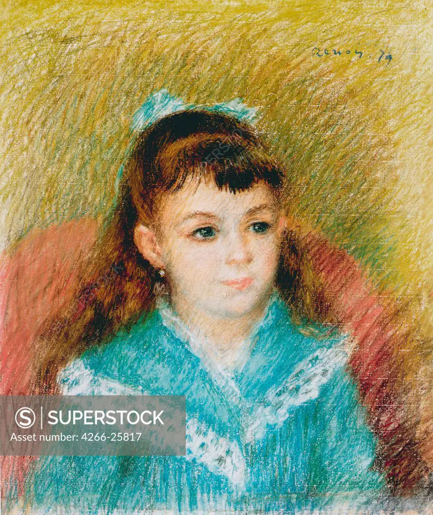 Portrait of a Young Girl (Elisabeth Maitre) by Renoir, Pierre Auguste (1841-1919) Albertina, Vienna 1879 Pastel on paper France Impressionism Portrait Painting