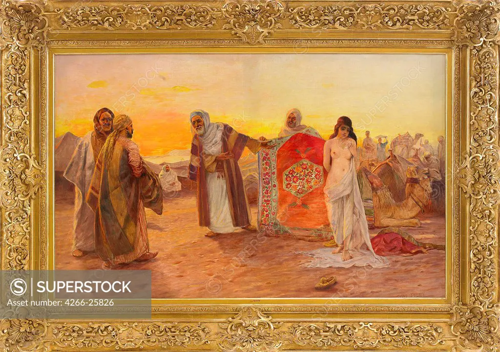 The Slave Market by Pilny, Otto (1866-1936) Private Collection Oil on canvas 82x120 Schwitzerland Orientalism Genre Painting