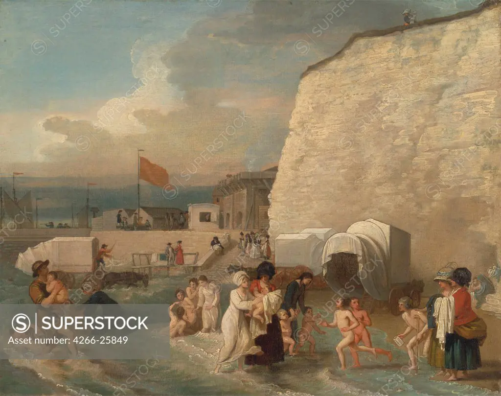 The Bathing Place at Ramsgate by West, Benjamin (1738-1820) Yale University Art Gallery ca 1788 Oil on canvas 35,6x44,5 The United States Classicism Landscape,Genre Painting
