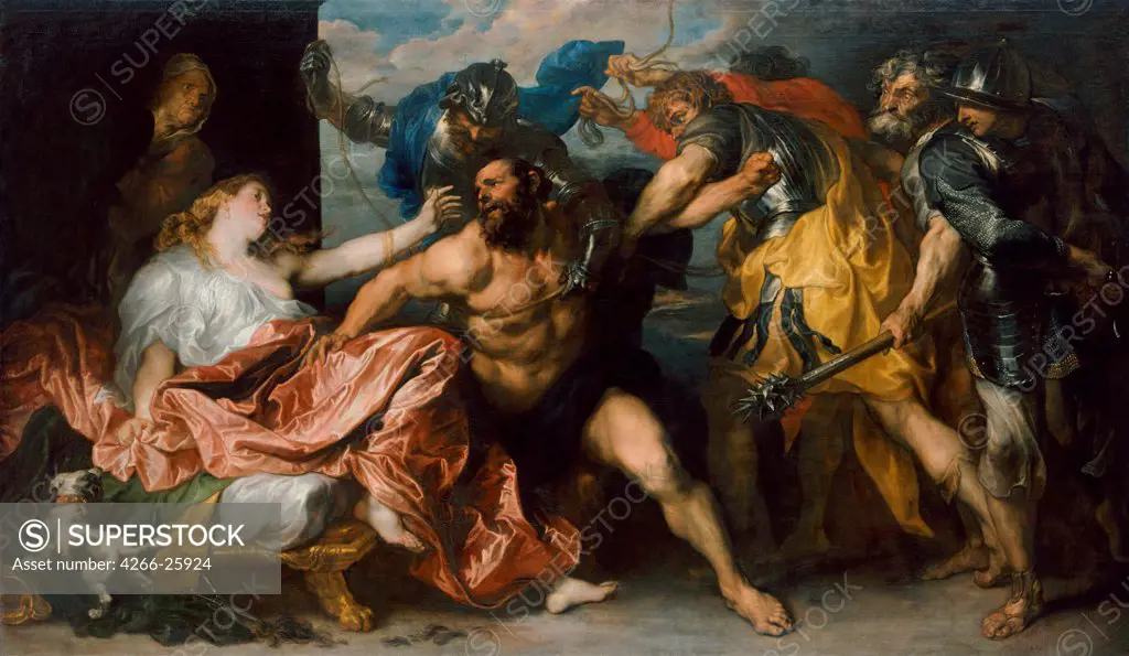 Samson and Delilah by Dyck, Sir Anthonis, van (1599-1641) Art History Museum, Vienne 1628Ð1630 Oil on canvas 146x254 Flanders Baroque Bible Painting