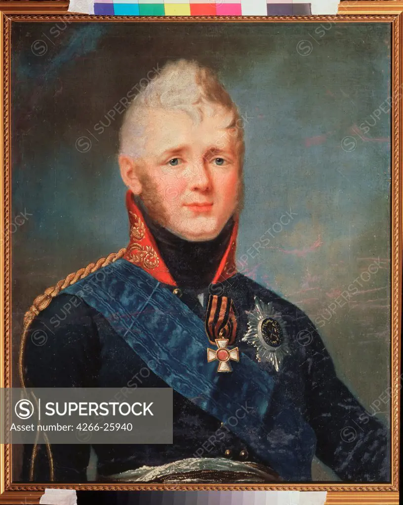 Portrait of Emperor Alexander I (1777-1825) by Shchukin, Stepan Semyonovich (1762-1828) State V. Tropinin-Museum, Moscow after 1805 Oil on canvas 76,6x60,5 Russia Russian Painting of 19th cen. Portrait Painting