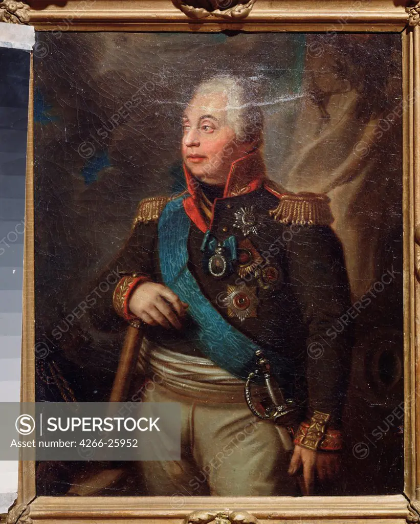 Portrait of Field Marshal Prince Mikhail Kutuzov (1745-1813) by Russian master   Museum of Architecture and Art, Alupka Early 19th cen. Oil on canvas 40,2x30,4 Russia Russian Painting of 19th cen. Portrait Painting