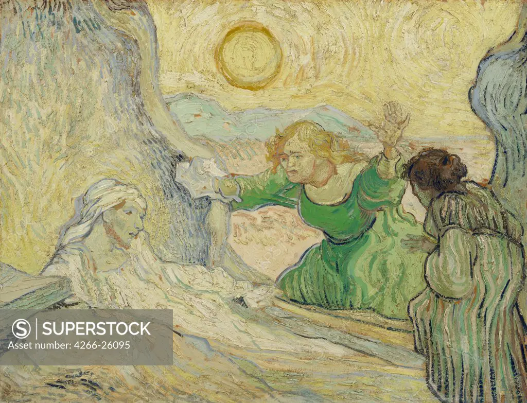 The Raising of Lazarus (after Rembrandt) by Gogh, Vincent, van (1853-1890)  Van Gogh Museum, Amsterdam  1890  Holland  Oil on canvas  Painting  Bible