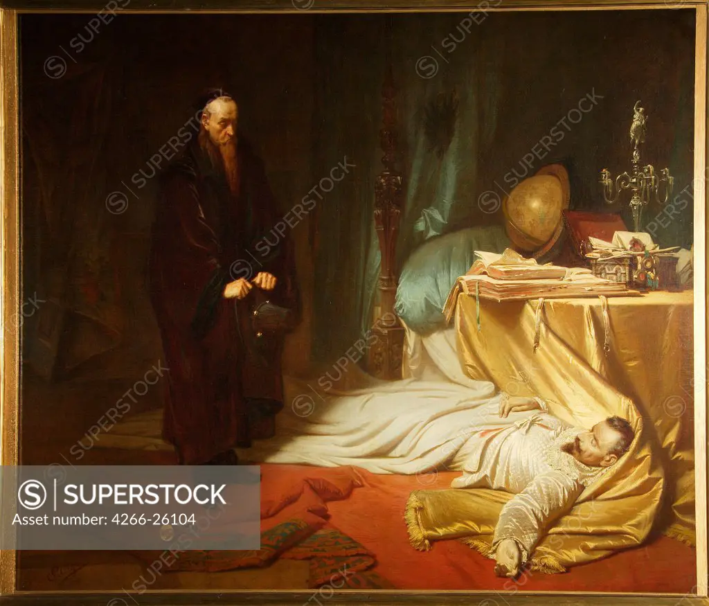 Seni at the Dead Body of Wallenstein by Piloty, Carl Theodor von (1826-1886)  Neue Pinakothek, Munich  1855  Germany  Oil on canvas  Painting  Genre,Mythology, Allegory and Literature,History