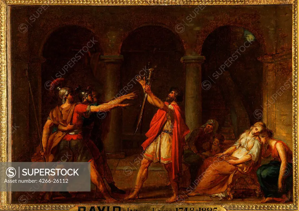 The Oath of the Horatii (Study) by David, Jacques Louis (1748-1825)  Louvre, Paris  1784  France  Oil on canvas  Painting  Mythology, Allegory and Literature