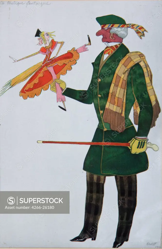 Englishman. Costume design for the ballet 'The Magic Toy Shop' by G. Rossini by Bakst, Leon (1866-1924)  Private Collection  1919  Russia  Colour lithograph  Graphic arts  Opera, Ballet, Theatre