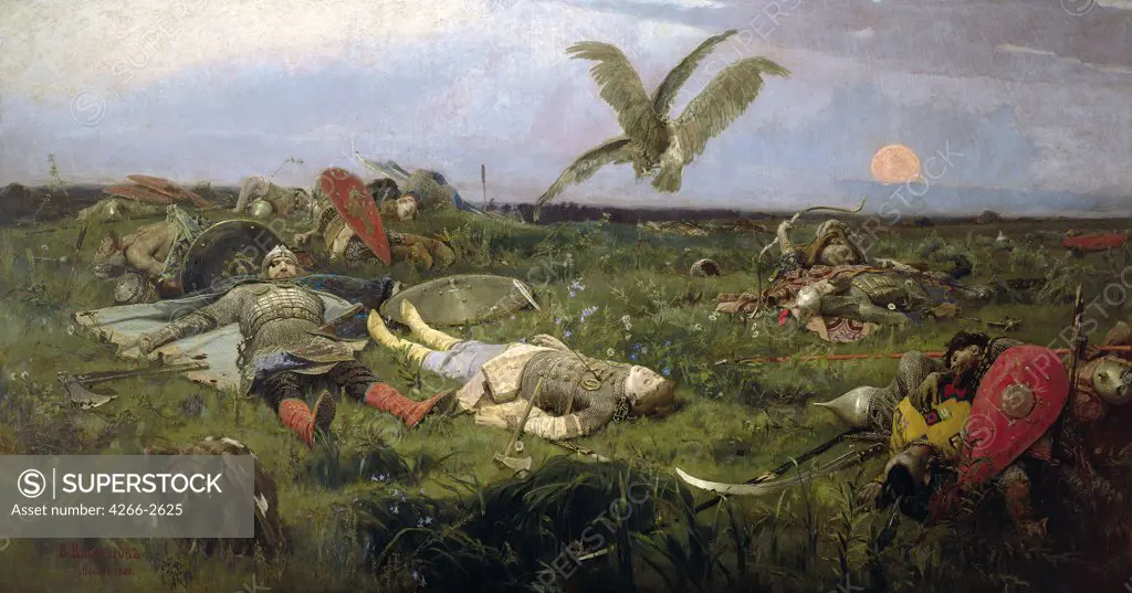 Battle field by Viktor Mikhaylovich Vasnetsov, oil on canvas, 1880, 1848-1926, Russia, Moscow, State Tretyakov Gallery,