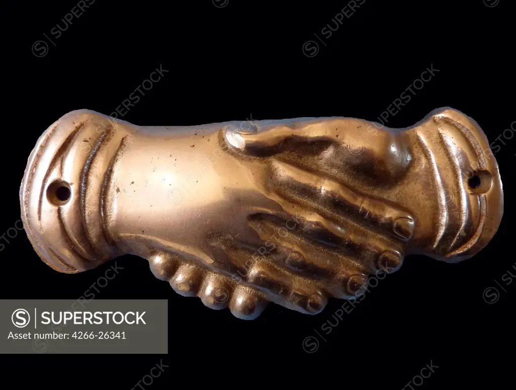 Masonic handshake. Symbol by Anonymous    Private Collection  End of 19th cen.  Great Britain  Bronze  Object  History,Objects