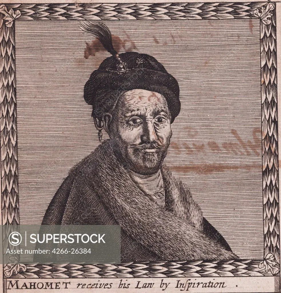 Muhammad (From: The order of the Inspirati) by Anonymous    Private Collection  1659  Copper engraving  Graphic arts  Portrait