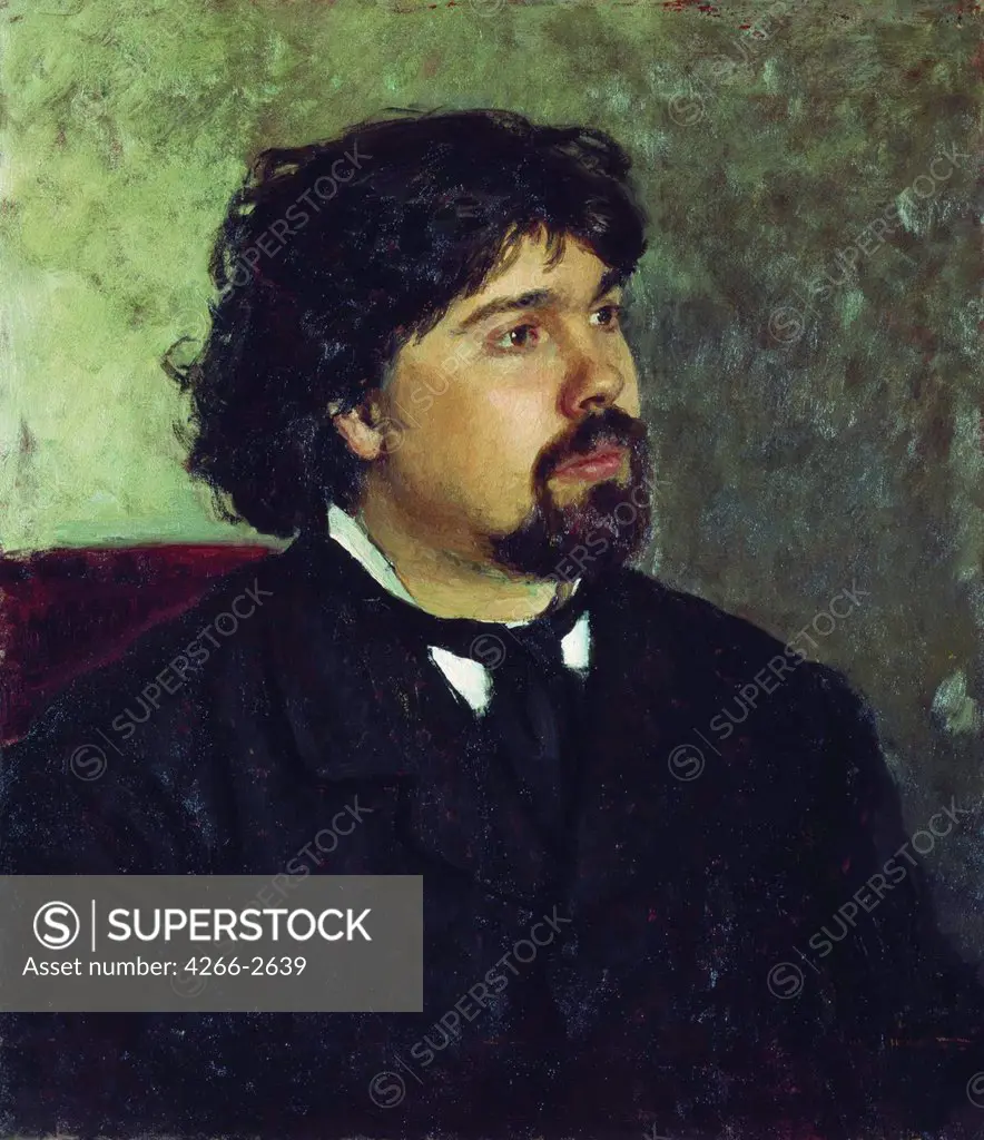 Portrait of Ilya Yefimovich Repin by Ilya Yefimovich Repin, oil on canvas, 1885, 1844-1930, Russia, Moscow, State Tretyakov Gallery, 62, 5x64