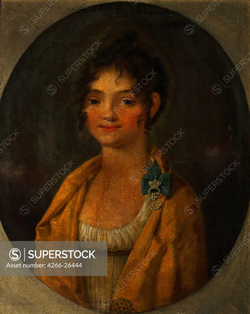 Portrait of Countess Anna Alexeyevna Orlova of Chesma (1785-1848) by Anonymous    Institut of Russian Literature IRLI (Pushkin-House), St Petersburg  c. 1805-1810  Russia  Oil on canvas  Painting  Portrait