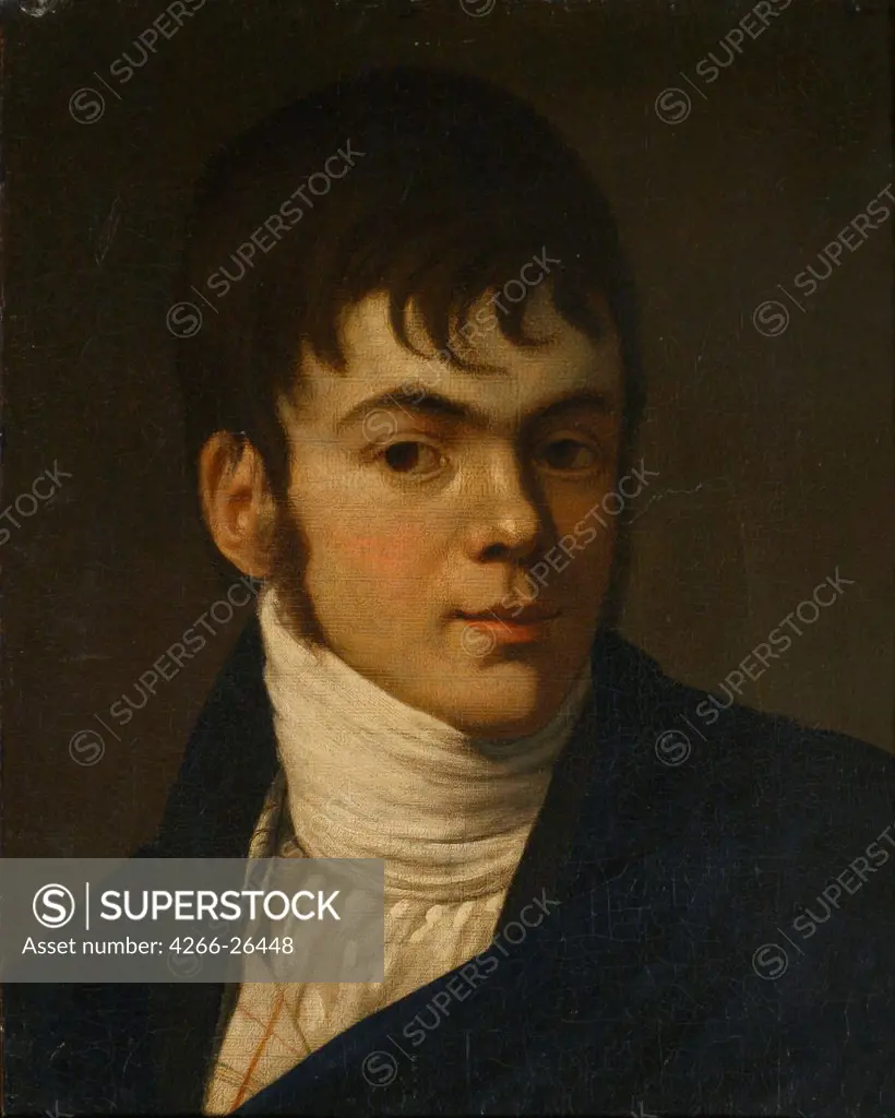 Portrait of Alexander Khristoforovich Vostokov (1781-1864) by Varnek, Alexander Grigoryevich (1782-1843)  Institut of Russian Literature IRLI (Pushkin-House), St Petersburg  1803-1804  Russia  Oil on canvas  Painting  Portrait