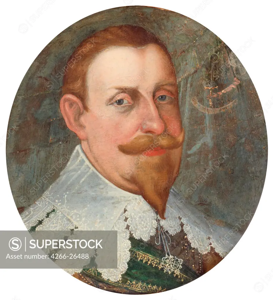 Gustavus Adolphus of Sweden by Arendtz, Cornelius (1590-1655)  Private Collection  The Netherlands  Oil on canvas  Painting  Portrait