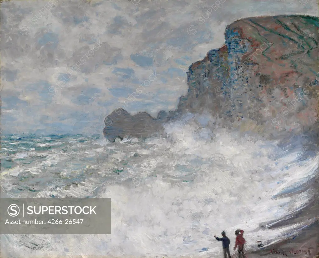 Rough weather at Etretat by Monet, Claude (1840-1926)  National Gallery of Victoria, Melbourne  1883  France  Oil on canvas  Painting  Landscape