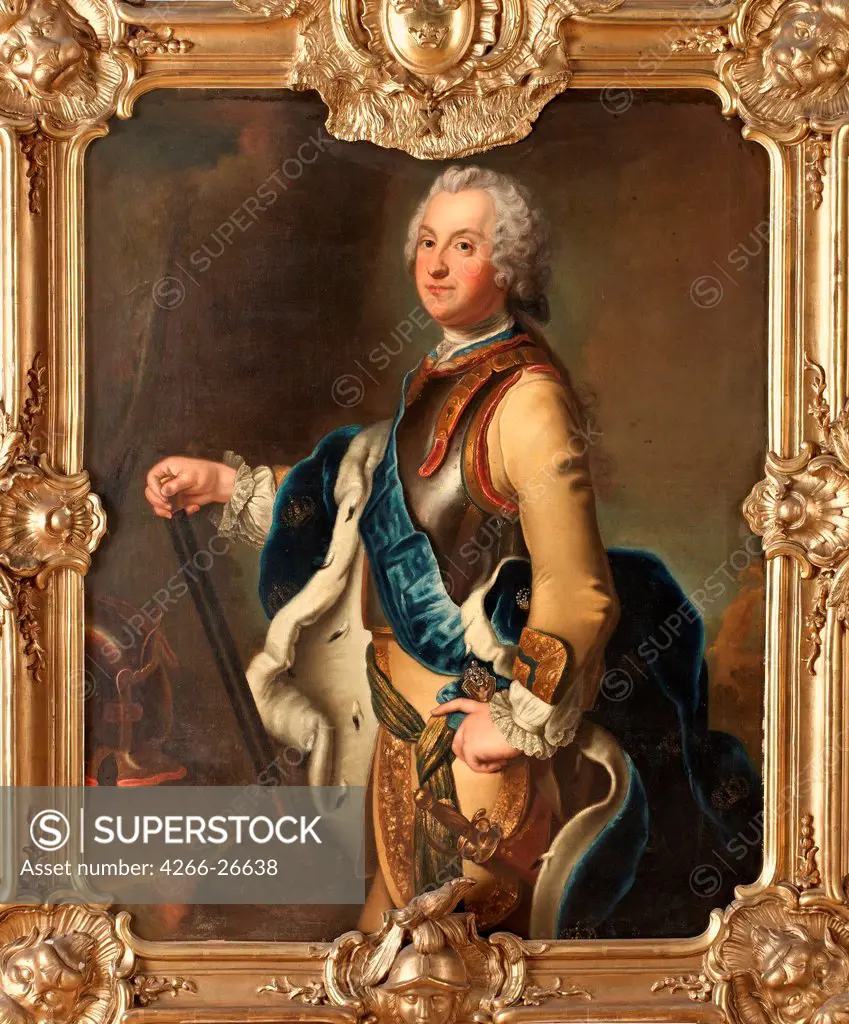 Portrait of Adolph Frederick (1710-1771), Crown Prince of Sweden by Pesne, Antoine (1683-1757)  Private Collection  Germany  Oil on canvas  Painting  Portrait