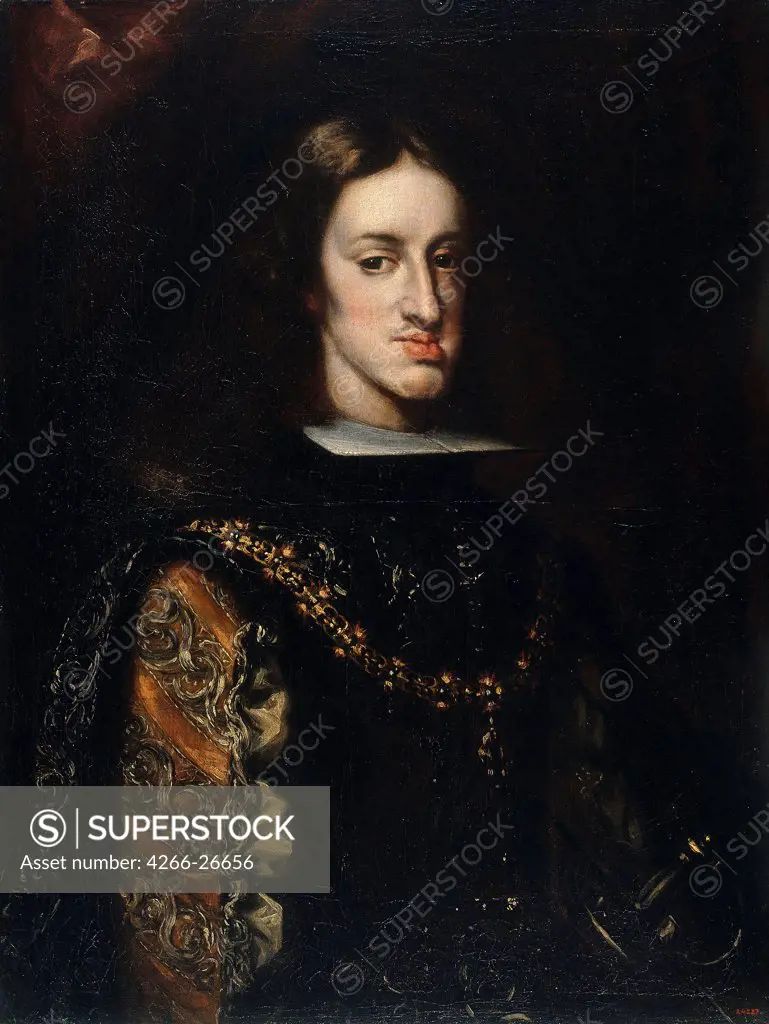 Portrait of Charles II of Spain by Coello, Claudio (1642-1693)  Museu Nacional d'Art de Catalunya, Barcelona  1680-1683  Spain  Oil on canvas  Painting  Portrait