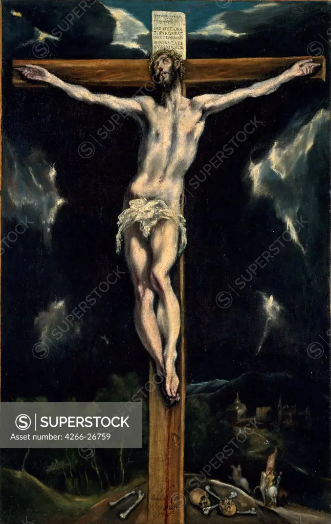 Christ on the Cross by El Greco, Dominico (1541-1614)  National Museum of Western Art, Tokyo  Spain  Oil on canvas  Painting  Bible