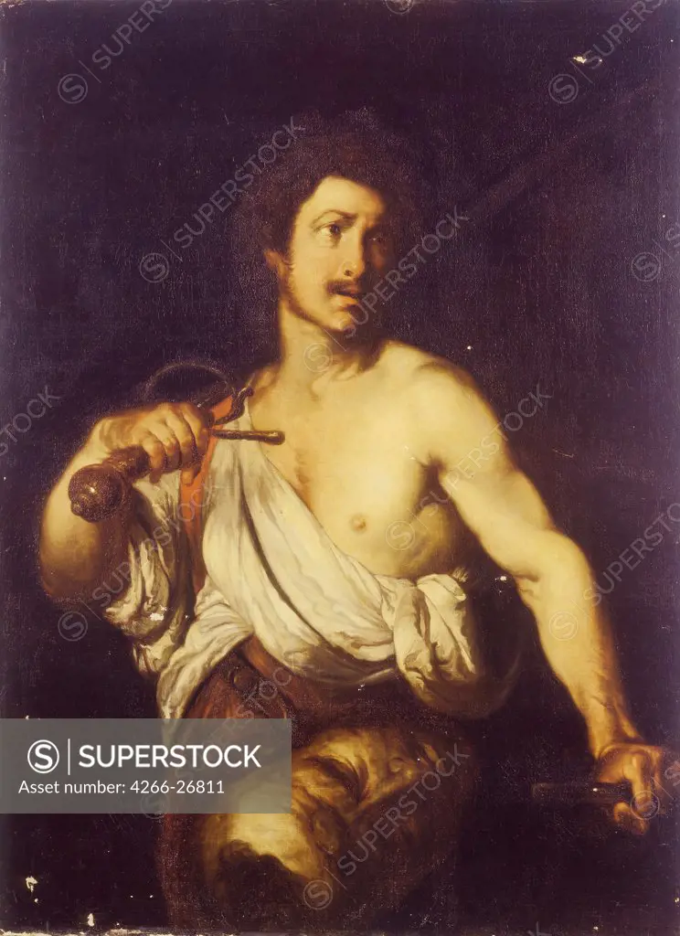 David with the Head of Goliath by Strozzi, Bernardo (1581-1644)  State Hermitage, St. Petersburg  c. 1635  Italy, School of Genoa  Oil on canvas  Painting  Bible