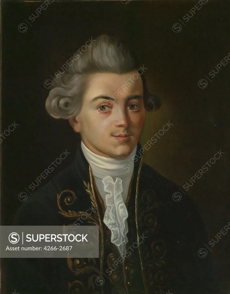 Portrait of Ivan Khemnitser by Russian Master, oil on canvas, 19th century, Russia, St Petersburg, Institute of Russian Literature IRLI (Pushkin-House)